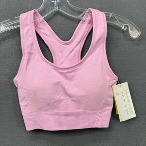 All in Motion Pink Seamless Racerback Medium Support Sports Bra Size S